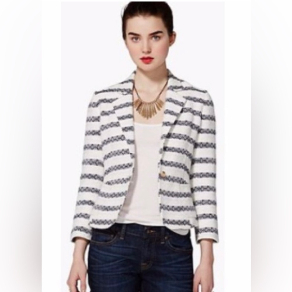 Lucky Brand Blue and White Blazer Size M
